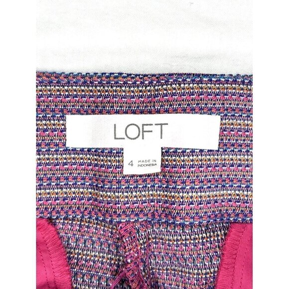 Ann Taylor LOFT The Riviera Short Women's 4 Pink Stripe Casual Summer Preppy Mod - Picture 12 of 14